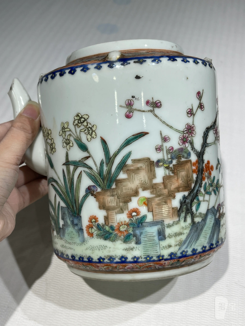 清代 粉彩茶壶一组十二件 - 图45